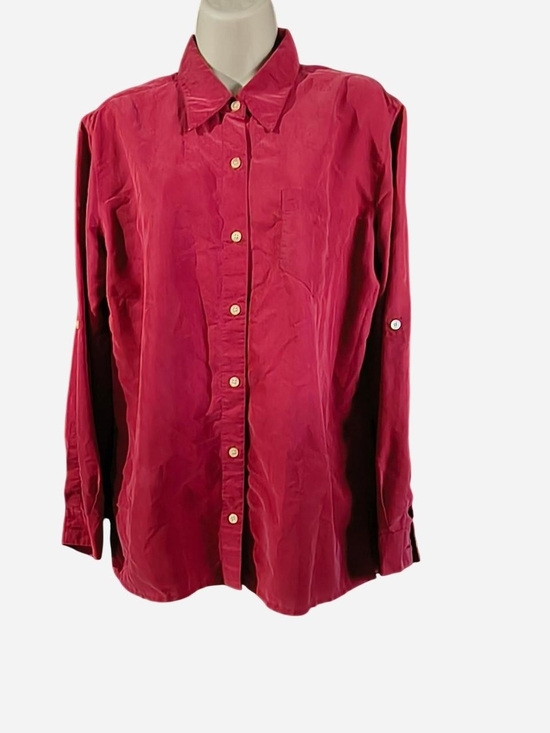 Liz Claiborne Tops - Liz Claiborne Womens Button-Down Shirt in Berry